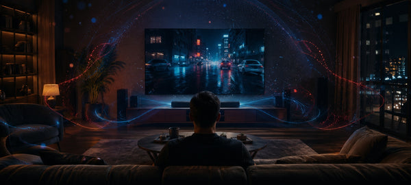 Dolby Atmos immersive sound experience in a living room