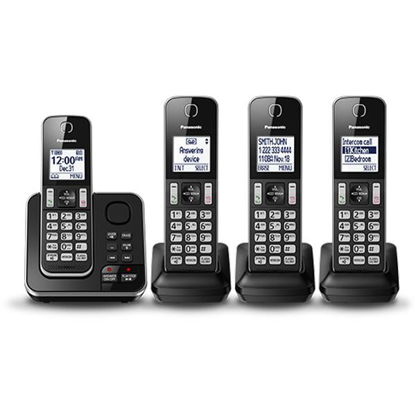 Panasonic Digital Cordless Answering System with 4 Handsets KX-TGD394B IMAGE 1