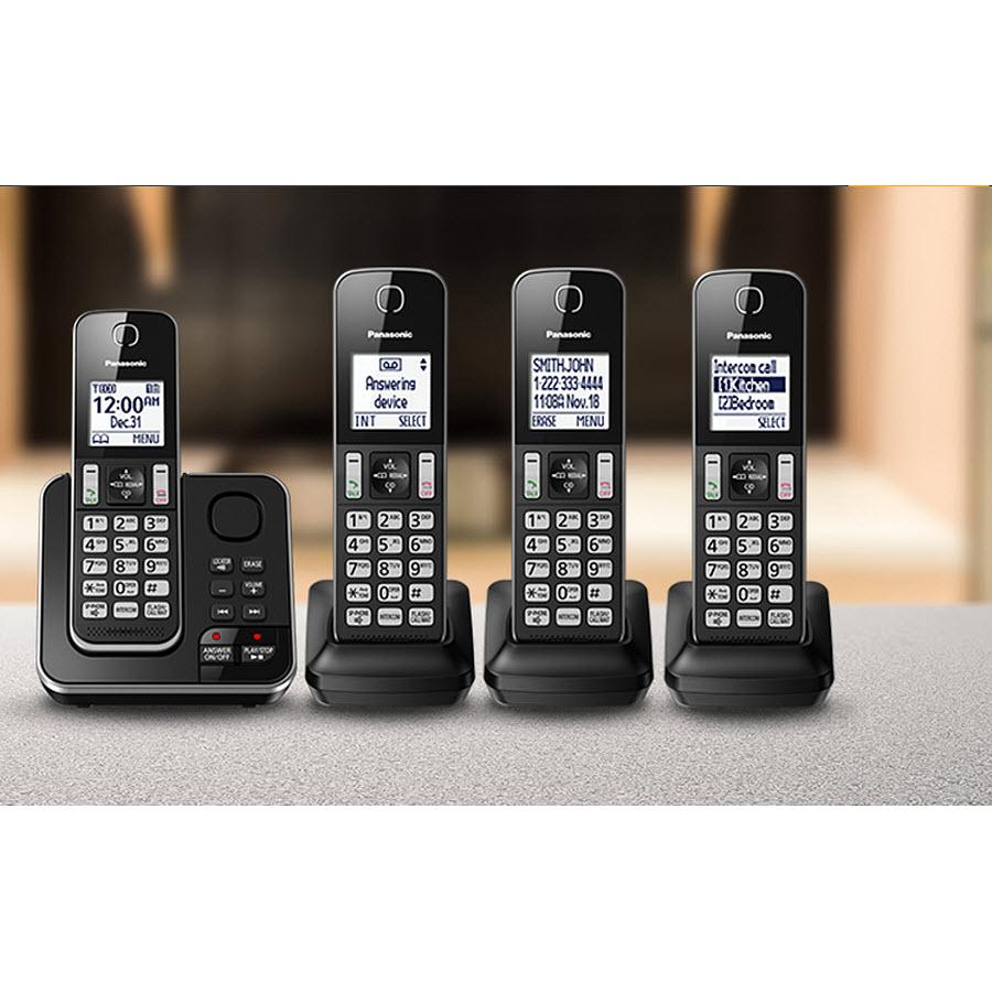 Panasonic Digital Cordless Answering System with 4 Handsets KXTGD394B