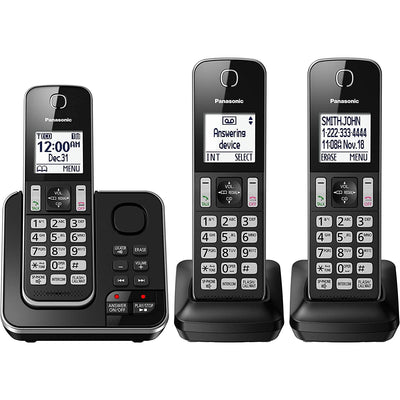 Panasonic Digital Cordless Answering System with 3 Handsets KXTGD393B