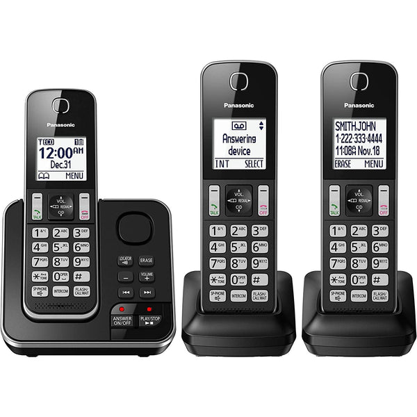 Panasonic Digital Cordless Answering System with 3 Handsets KX-TGD393B IMAGE 1