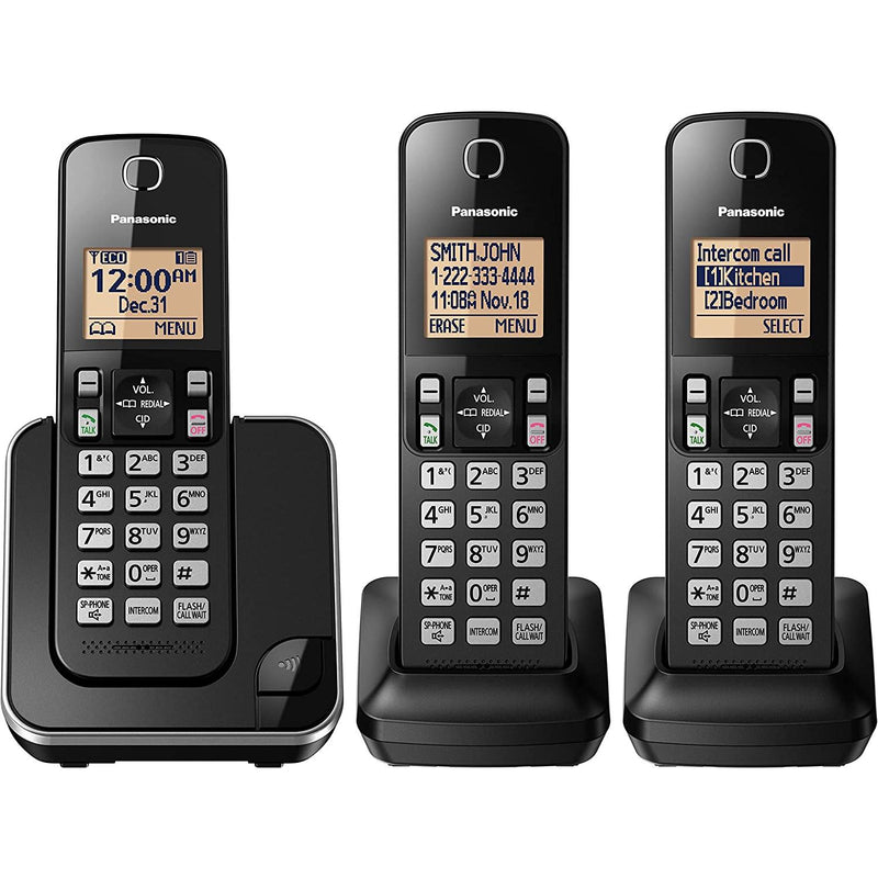 Panasonic Digital Cordless Phone System with 3 Handsets KX-TGC383B IMAGE 1
