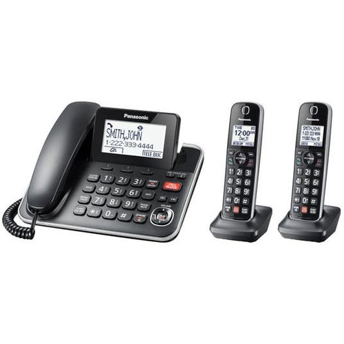 Panasonic Système téléphonique avec 1 combiné filaire et 2 combinés sans fil KX-TGF872B