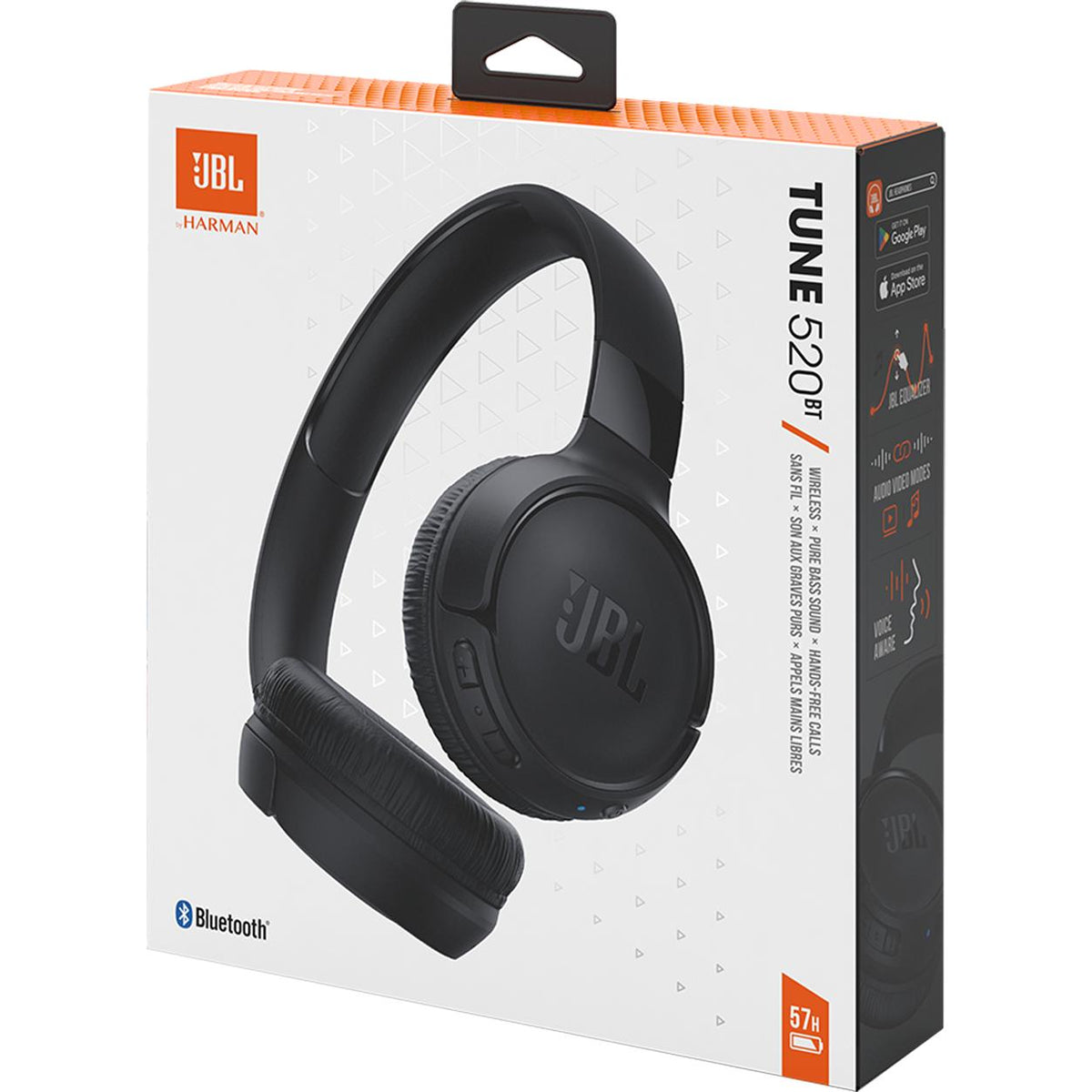 JBL ヘッドホン ブラック JBL Wireless On-Ear Headphones with Microphone TUNE520BTBLKAM