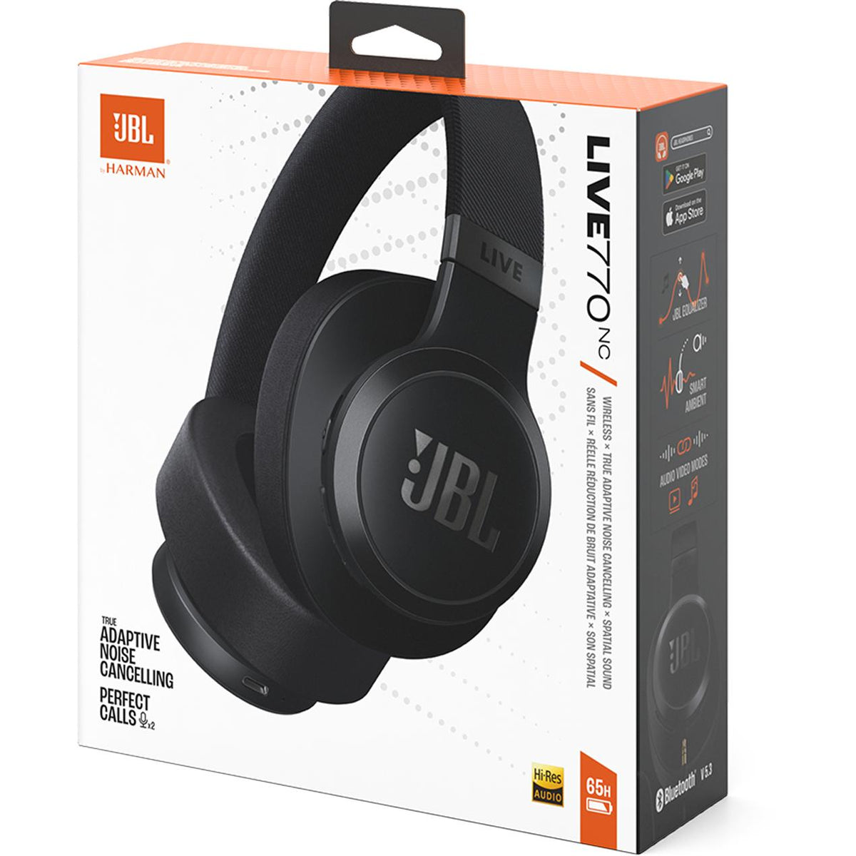 JBL Bluetooth Over-the-Ear Headphones with Microphone LIVE770NCBLKAM
