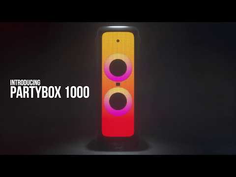 Enceinte Bluetooth 1100 Watts avec effets lumineux sur toute la façade JBL  PartyBox 1000 - Technitronique